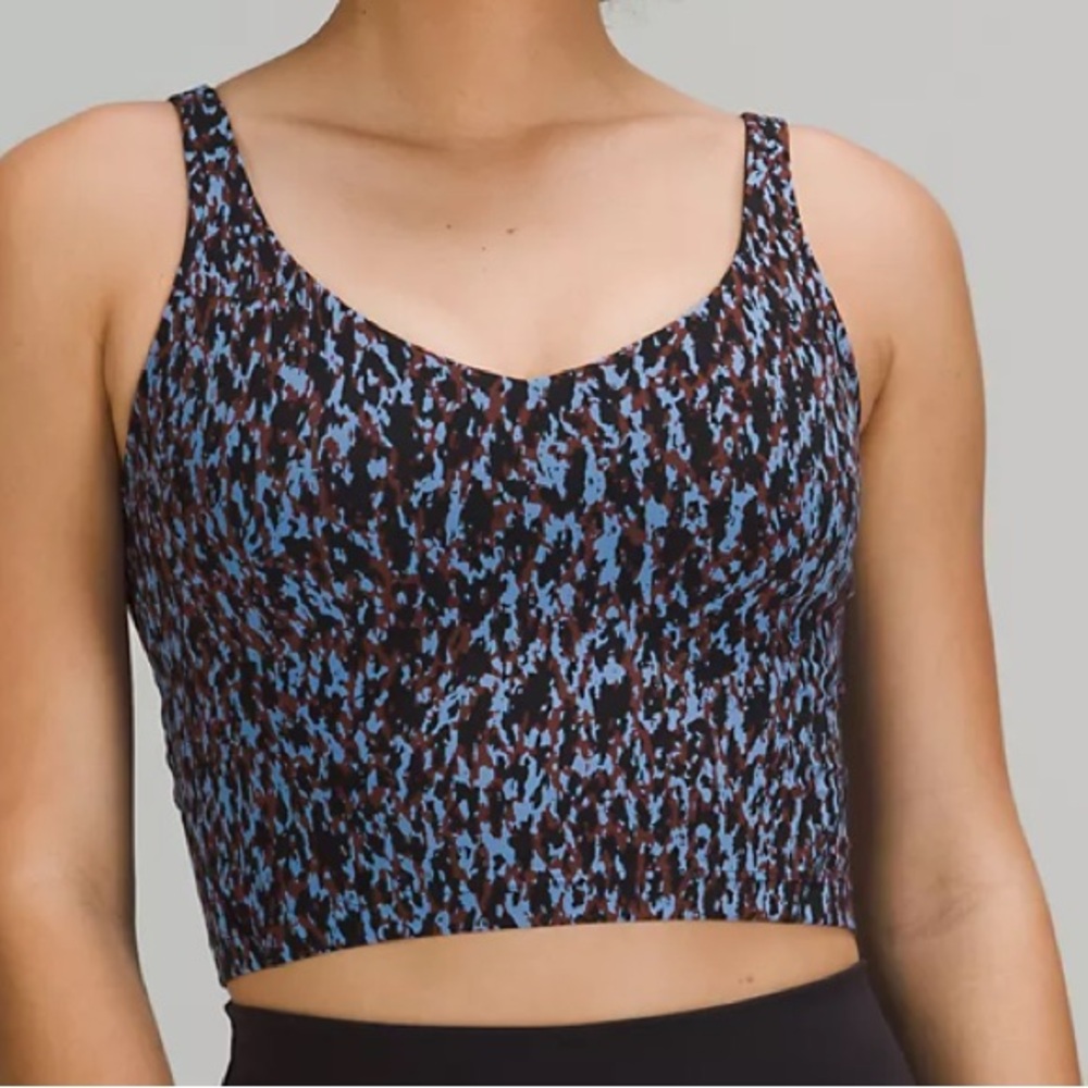lululemon athletica Black and Blue Patterned Tank Top
